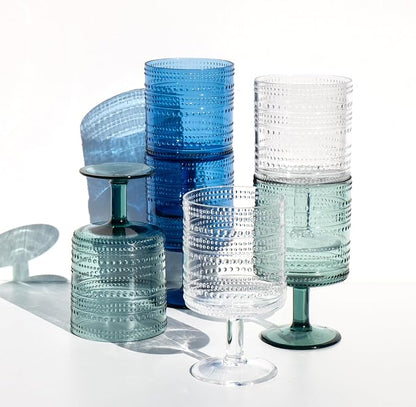 Beaded 14 oz Durable Acrylic Wine Glasses, Shatter-Resistant and - Image 5