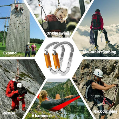 FVW Auto Locking Rock Climbing Carabiner Clips, Professional 25KN Heavy Duty - Image 6