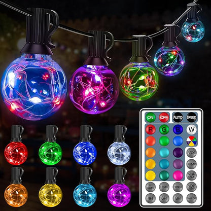Ollny Christmas Lights 30FT 30Bulbs, RGBW Color Changing Outdoor Light by Ollny