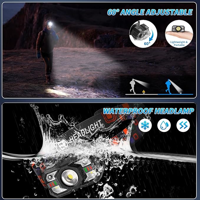 Staaricc Headlamp Rechargeable, LED Headlamp - Image 6