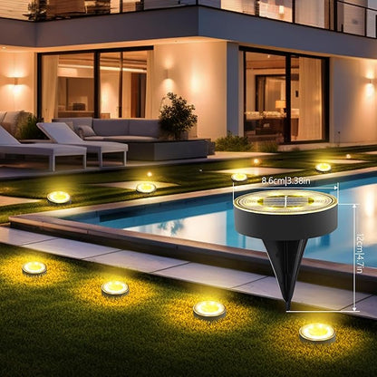 Joomer Solar Ground Lights, 8 Pack 8 LED Solar Lights Outdoor IP68 Waterproof - Image 4