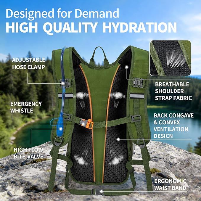 KABAQOO Hydration Backpack, 18L Multipurpose Hiking Backpack - Image 4
