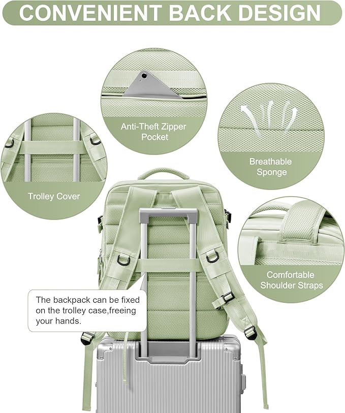 WONHOX Large Travel Backpack Carry on Flight Approved Laptop Work Business - Image 5