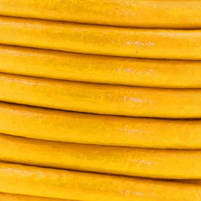 Mandala Crafts Round Genuine Mustard Yellow Leather Cord - Image 3