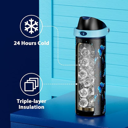 24 oz Insulated Water Bottle for Women: Meoky Glow in the Dark Water Bottle - Image 4