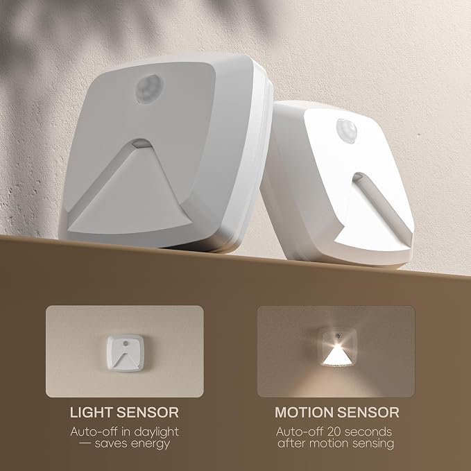 innofox 6-Pack Stick-on Motion Sensor Lights, Warm White LED Night Light - Image 3