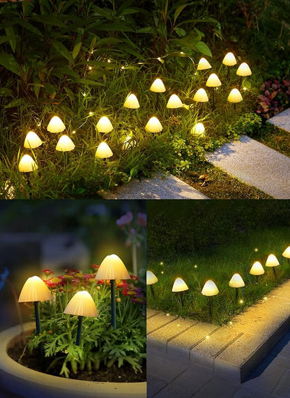 Solar Mushroom Garden Lights for Outside, 20 LED 32.8FT Solar Pathway Lights - Image 2