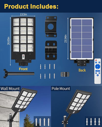 Ofuray Solar Street Lights Outdoor, Solar Security Flood Lights Parking Lot - Image 7
