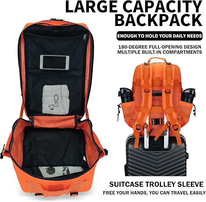 Military Tactical Backpack 45L/25L 3 Day Assault Pack Molle Daypack Hiking - Image 5