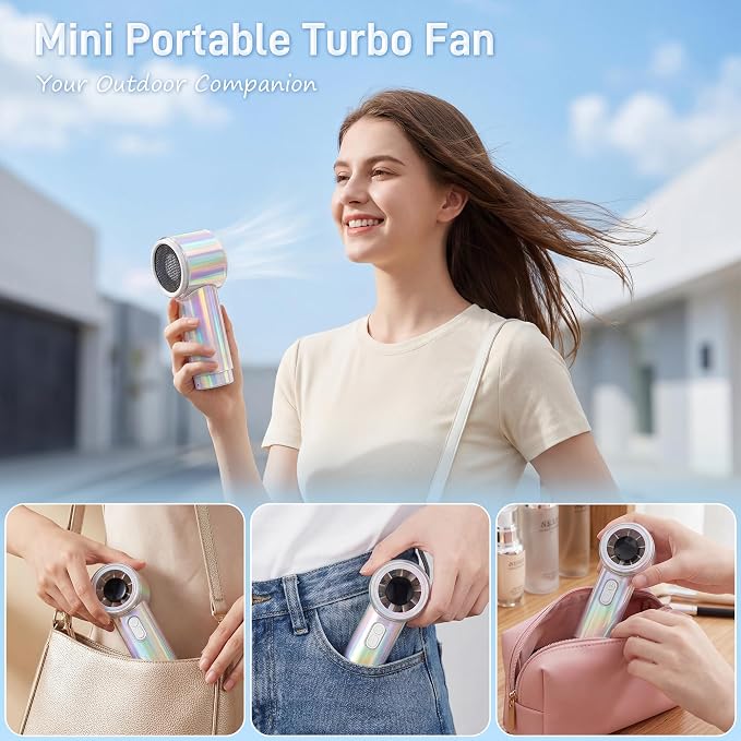 Portable Handheld Turbo Fan, 15000RPM High Speed, Personal Pocket Fan - Image 5