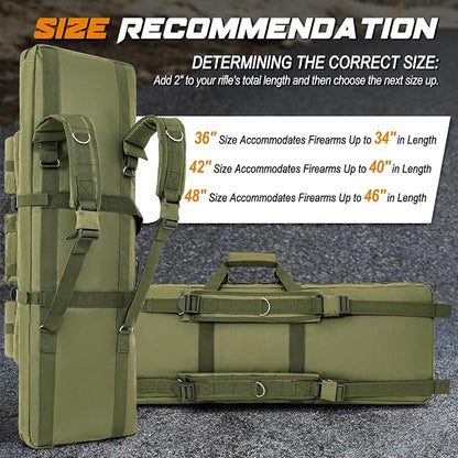 DULCE DOM 36 42 48 Inch Double Rifle Case, Tactical Soft Padded Backpack - Image 6