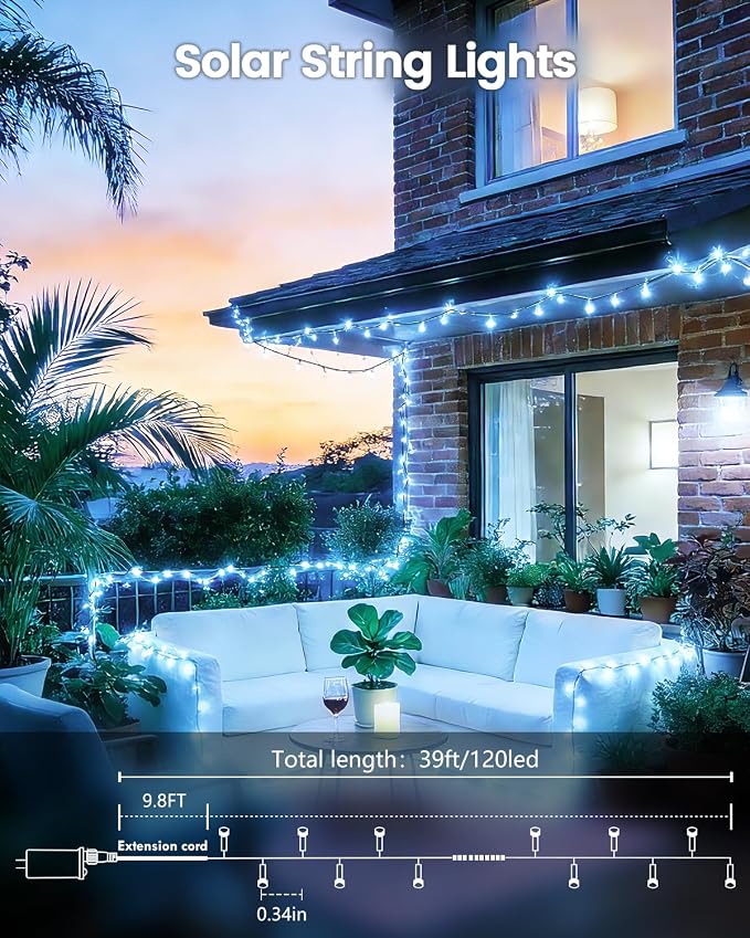 OZS 6 Pack 480LED Solar String Lights - Image 5