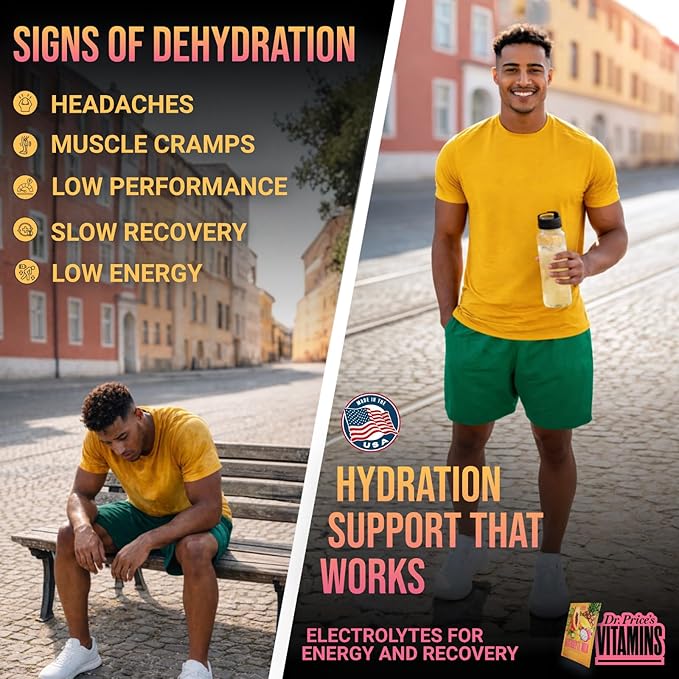 Dr. Price’s Electrolytes Hydration Powder Packets – Tropical, 30 Packs | Sugar - Image 4
