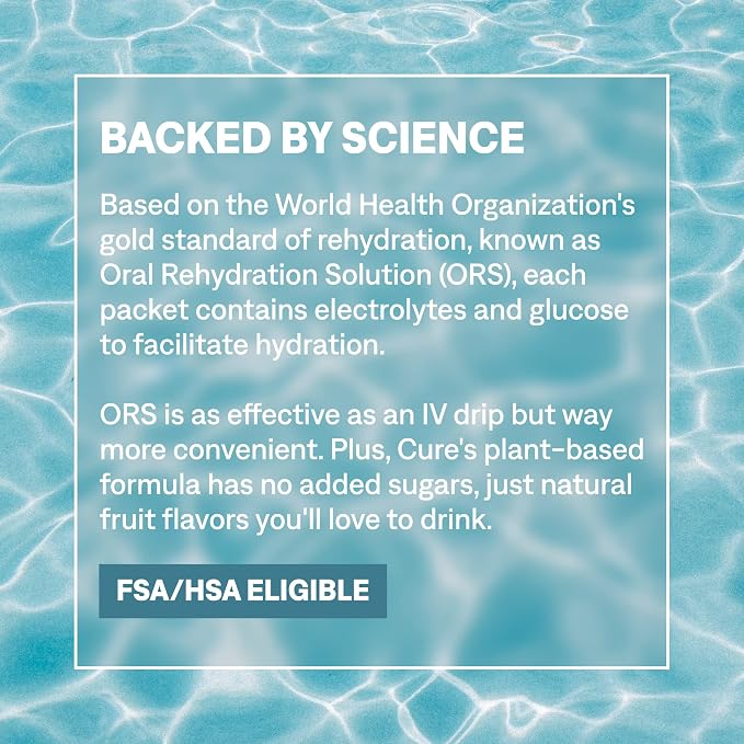 Cure Hydration Plant-Based Electrolyte Drink Mix | No Added Sugar | Dehydration - Image 9
