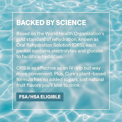 Cure Hydration Plant-Based Electrolyte Drink Mix | No Added Sugar | Dehydration - Image 7
