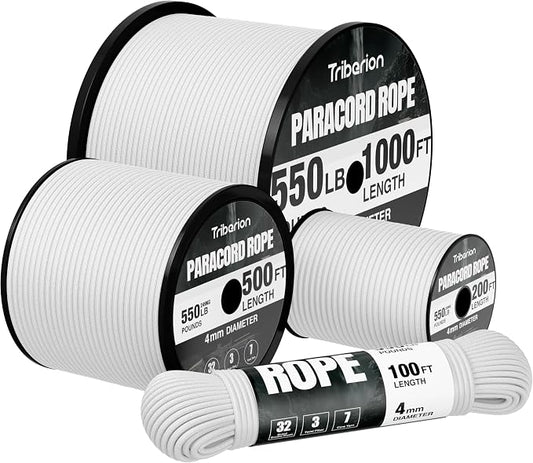 Paracord Rope 550 lb - 50ft 5/32" Parachute Cord 4MM 7-Strand para Cord - Heavy by Triberion