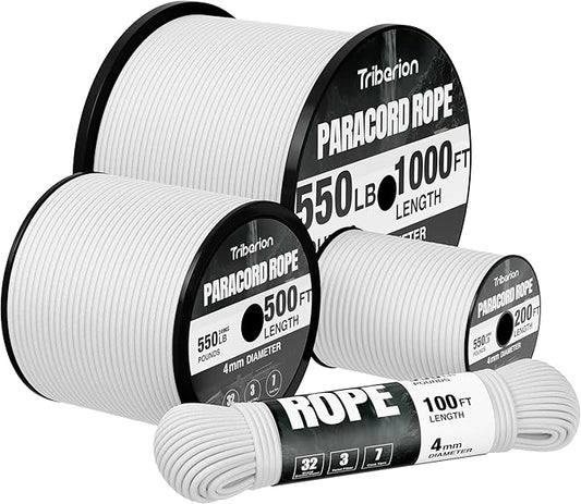 Paracord Rope 550 lb - 200ft 5/32" Parachute Cord 4MM 7-Strand para Cord - by Triberion