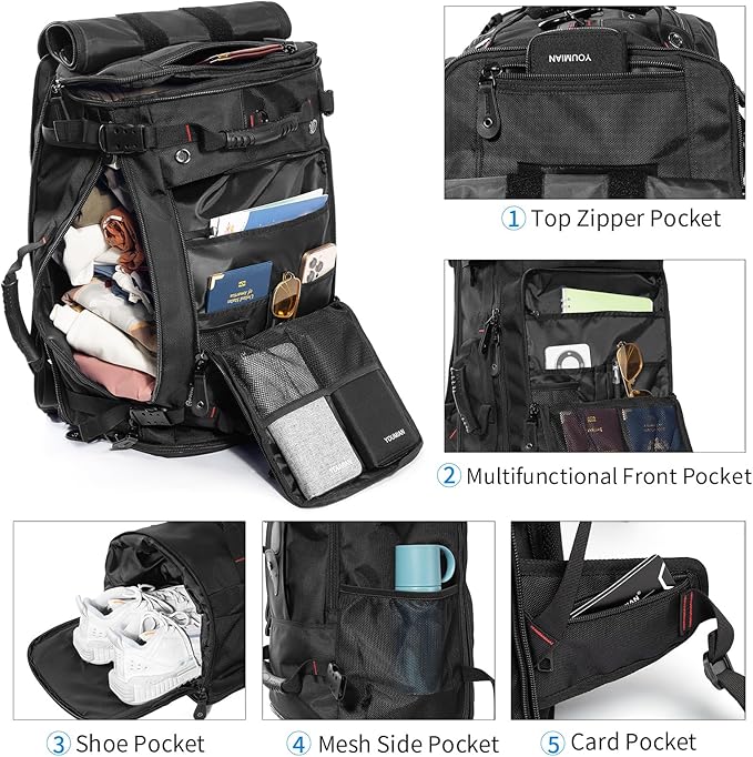 YOUMIAN Large Capacity For Travel Hiking Sports Carry On Backpack Durable - Image 6