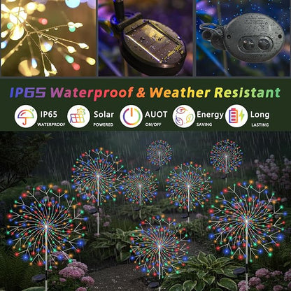 Solar Garden Lights Outdoor, 210 Led & 8 Modes Solar Firework Lights Decorative - Image 5