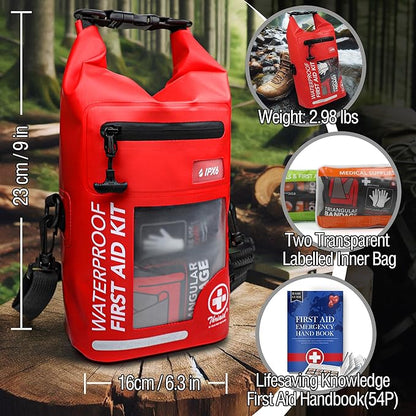 250 PCS Waterproof First Aid Kit, Roll Top Reflective Boat Dry Bag Bug Out Bags - Image 7