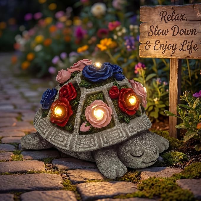 Solar Garden Decor Outdoor Turtle Statue - Image 6