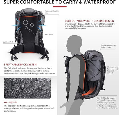 Naturehike 65L Rock Upgraded Internal Frame Hiking Backpack - Image 5