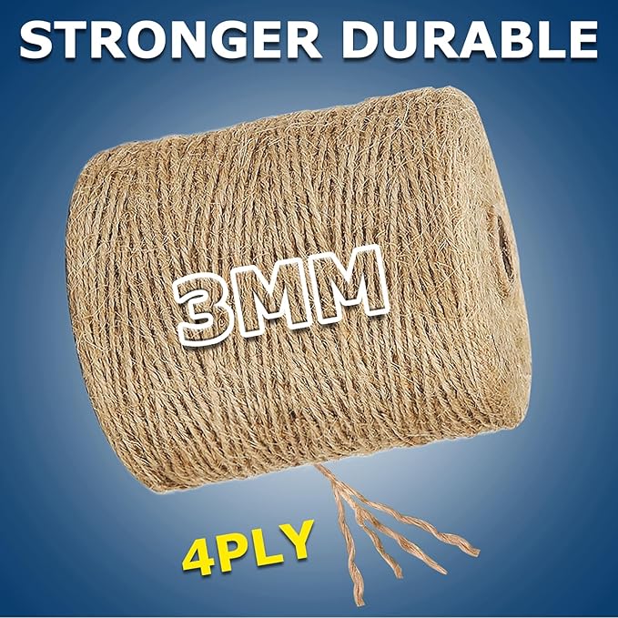 Vanhench Jute Twine 3mm x 328ft, Jute Rope - Image 3