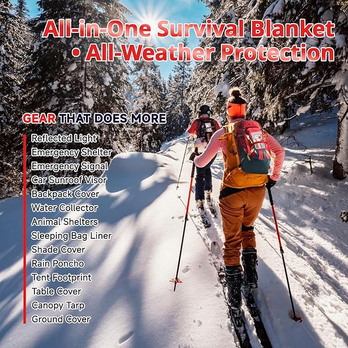 SecuCaptain Survival Emergency Thermal Blankets: 50 Pack Extra Large 84” x63” - Image 9