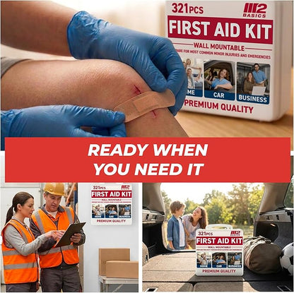 M2 BASICS Premium 321 Piece First Aid Kit, All Purpose Kit - Image 7