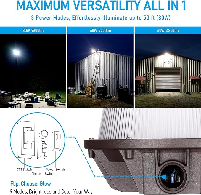 TORCHSTAR 3CCT LED Barn Light, Dusk to Dawn Area Lights - Image 2