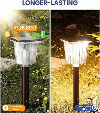 Super Bright Solar Outdoor Lights Waterproof Pathway Powered 4-Pack, Adjustable - Image 5