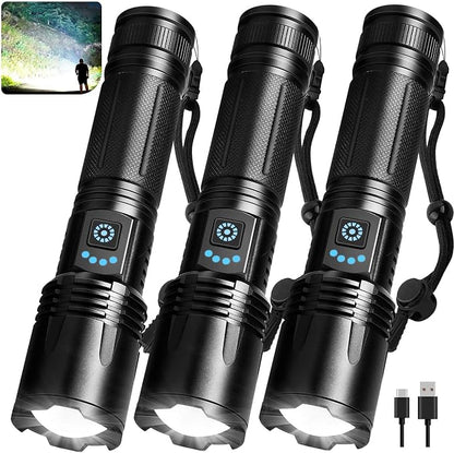 3 Pack Rechargeable Flashlights High Lumens, 000 Lumens Super Bright LED by LBEFLASHLIGHT
