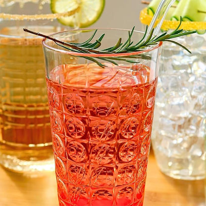 Kate Aspen Clear Plastic Drinking Glasses Set of 8, 19 oz, Hobnail Bubble - Image 9