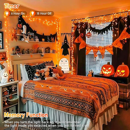 JMEXSUSS 150LED Orange Halloween Lights Indoor Outdoor, Connectable Christmas - Image 3