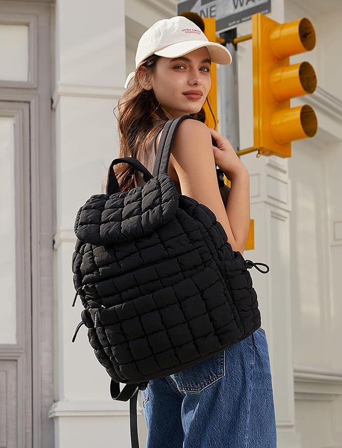 CLUCI Puffy Quilted Backpack Purse - Image 2