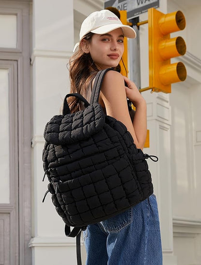 CLUCI Puffy Quilted Backpack Purse - Image 2