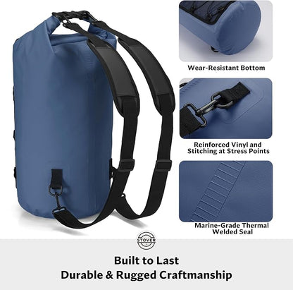STOVER 5/10/25/30/40/55L Waterproof Dry Bag- Roll-Top Backpack w/Phone Case- - Image 4