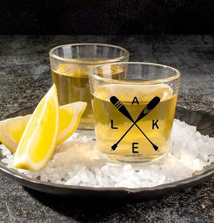 Nogrit Lake House Decor Whiskey Glasses 10 Oz, Beach Wine Old Fashioned Rocks - Image 2