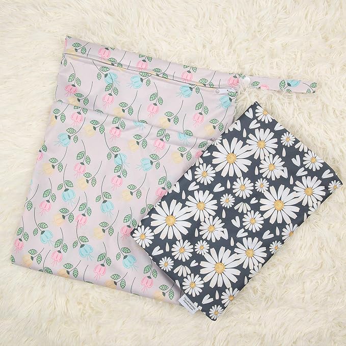 ALVABABY 2pcs Cloth Diaper Wet Dry Bags Waterproof Reusable - Image 9