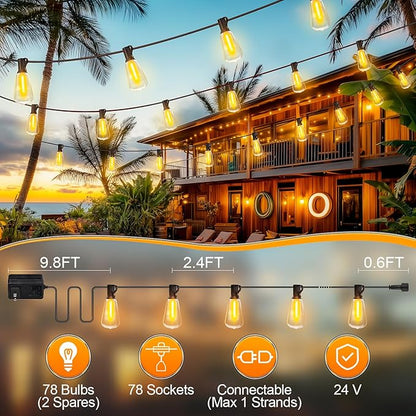 MGVIH Outdoor String Led Patio Lights - 200Ft 60M Outside Waterproof Light ST38 - Image 4