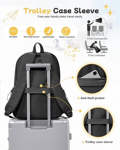 Black Backpack for Men Women Large, Gym Backpack for Women Foldable Outdoor - Image 6