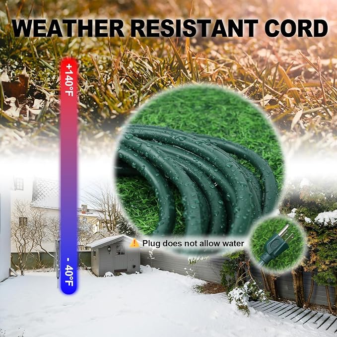 EP 15FT Green Outdoor Extension Cord, 16/3 SJTW Heavy Duty Waterproof, 3 Prong - Image 5