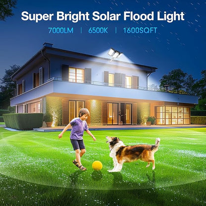 Solar Lights Outdoor, 7000 LM Super Bright Dual Motion Sensor Lights, Aluminum - Image 2