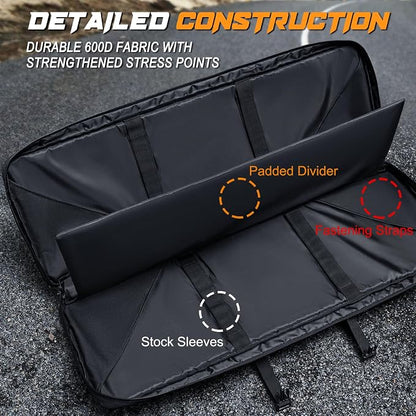DULCE DOM 36 42 48 Inch Double Rifle Case, Tactical Soft Padded Backpack - Image 2