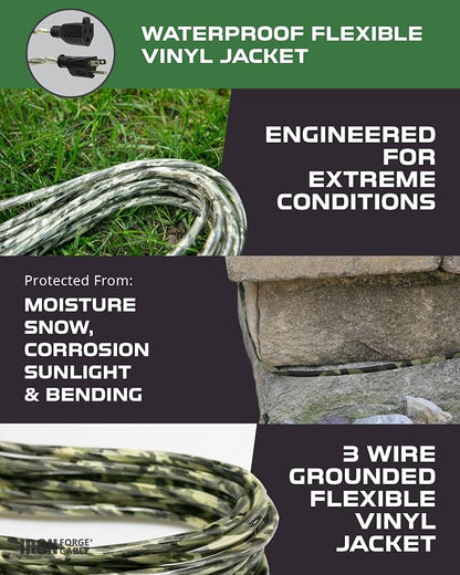 Iron Forge Cable Camo Outdoor Extension Cord 50 ft, 16/3 SJTW 50 Foot - Image 3