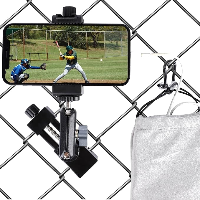Cell Phone Fence Mount for iPhone, and Other Action Cameras, Mevo Start for by Unknown