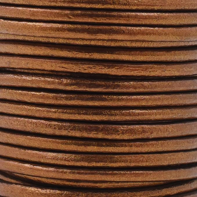 Mandala Crafts Round Genuine Bronze Leather Cord - Image 3