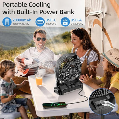 Camping Fan Rechargeable, 20000mAh Battery Powered Portable Fan - Image 3