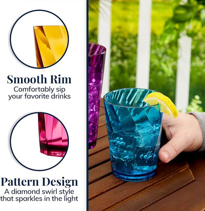 US Acrylic Optix Plastic Reusable Drinking Glasses 14oz Rocks & 20oz Water Cups - Image 4