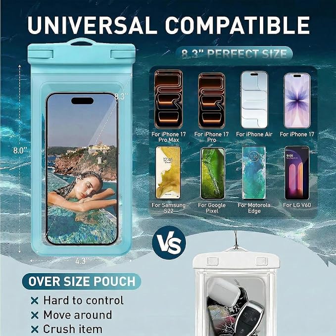 Waterproof Phone Case, with Inside Card Pack, IPX8 Under Water Phone Bag - Image 2